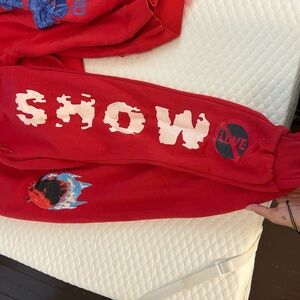 Red Graphic Sweatpants